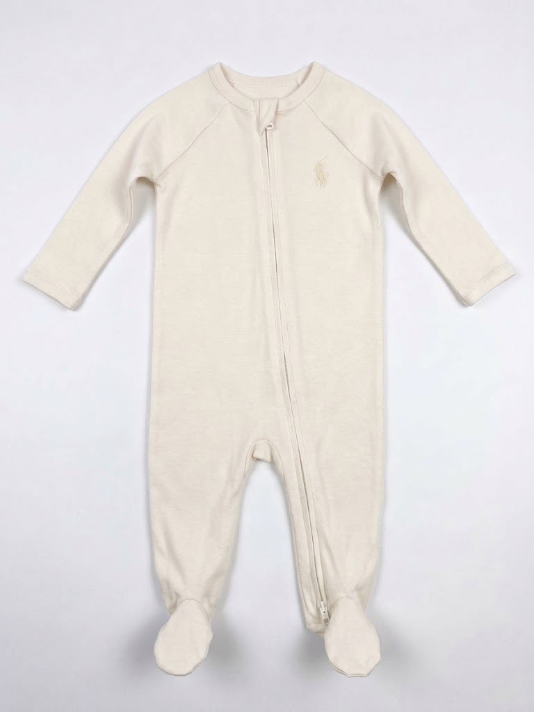Mameluco con Pies y Cierre Frontal Ralph Lauren | Crema