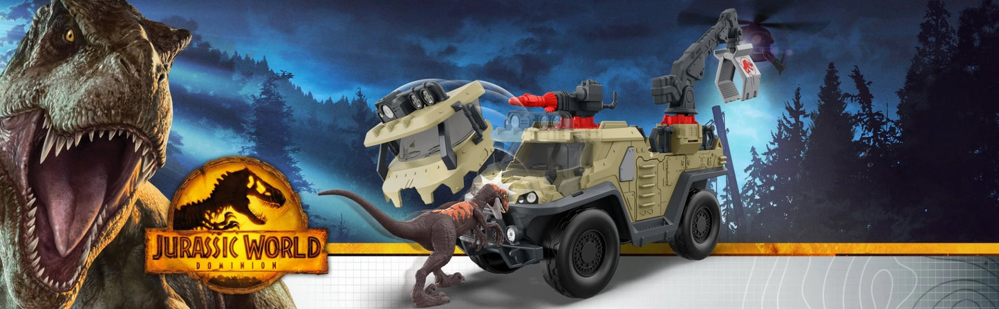 Mattel Jurassic World - Capture 'N Crush Truck | Con Velociraptor