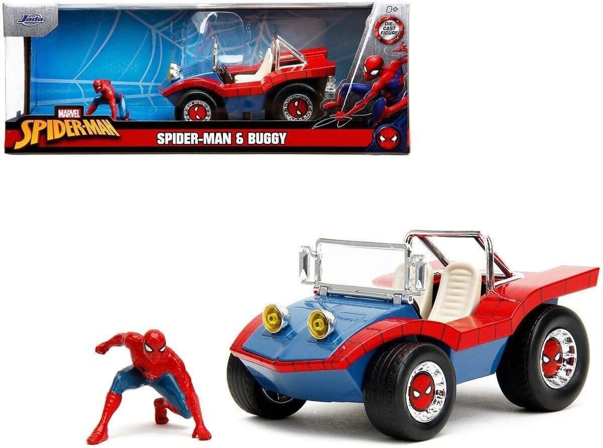 Marvel Spider-Man 1:24 Buggy | Jada Die-Cast | Figura de Spiderman 2.75 Pulgadas