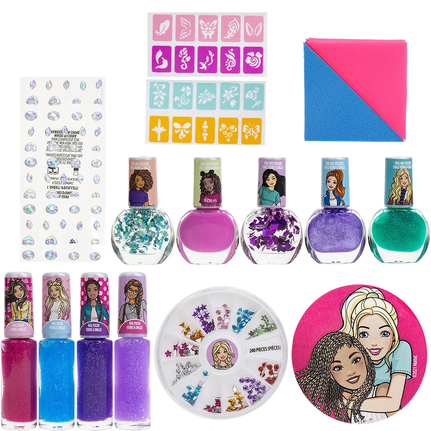 Barbie - Townley Girl Mega Set de Salón de Uñas Plegable | 18 piezas