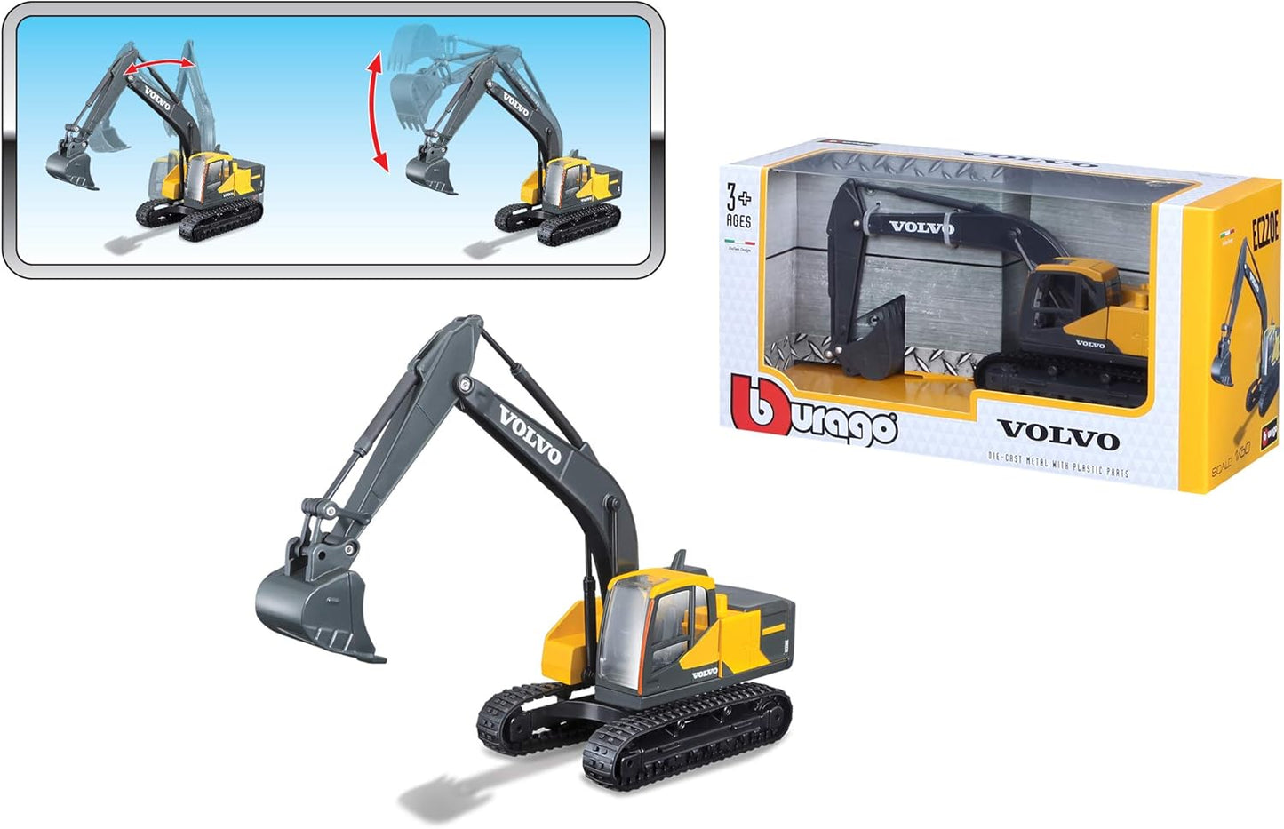 Bburago Excavadora Volvo Escala 1:50