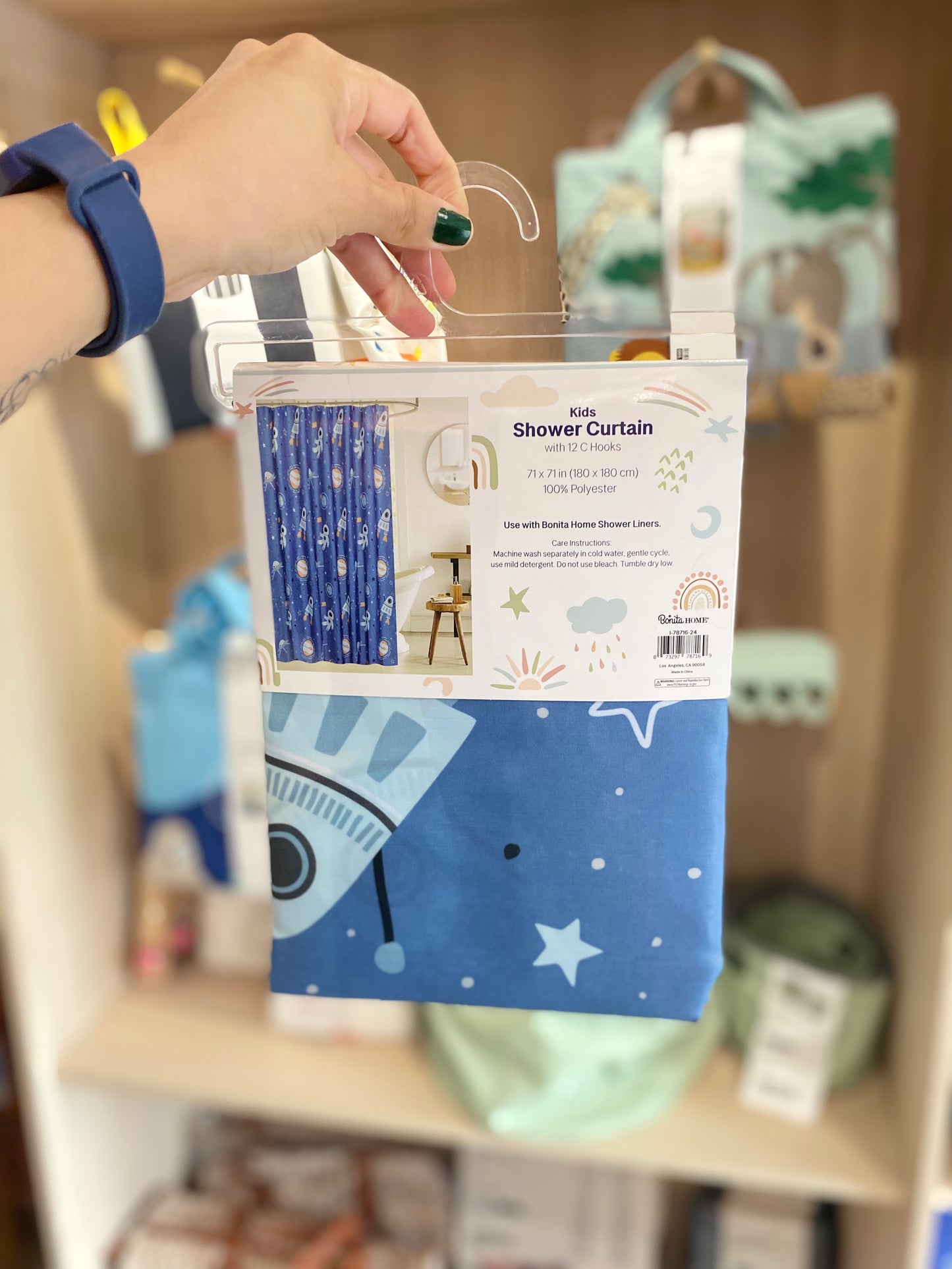 Cortinas Azules del Espacio para Baño