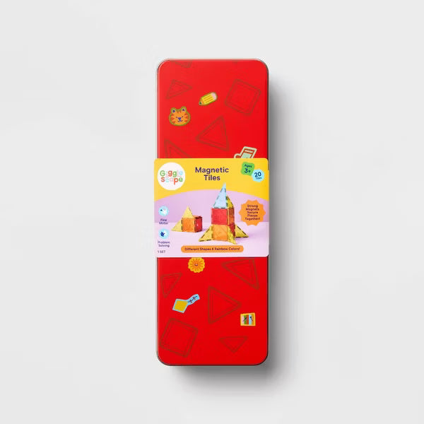 Bloques magnéticos de lata roja - Gigglescape™, 20 piezas
