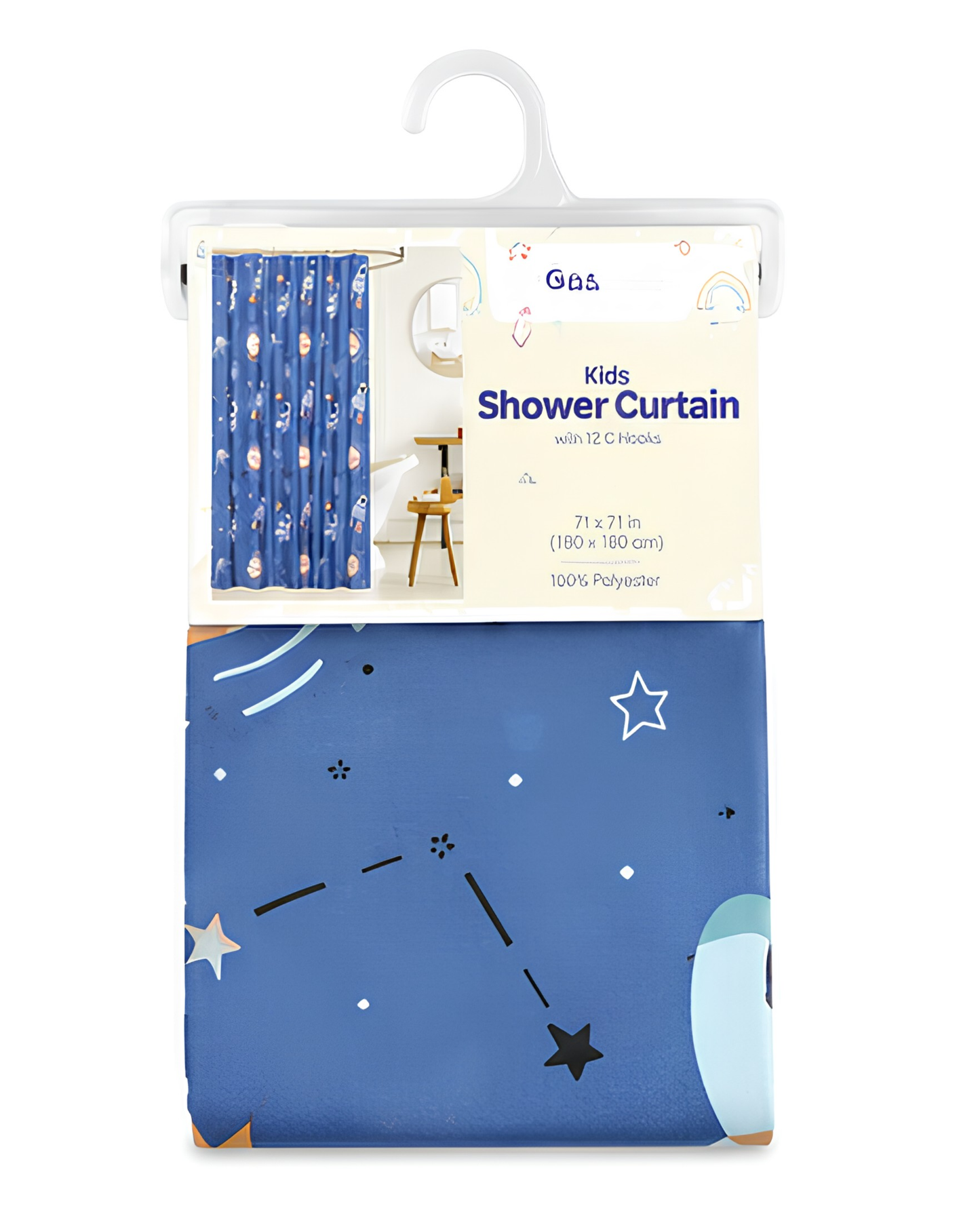 Cortinas Azules del Espacio para Baño