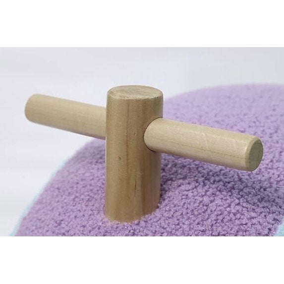 Hopscotch Squad Rainbow Rocker Caballo Mecedor de Madera Natural Nubes de Peluche Esponjosas