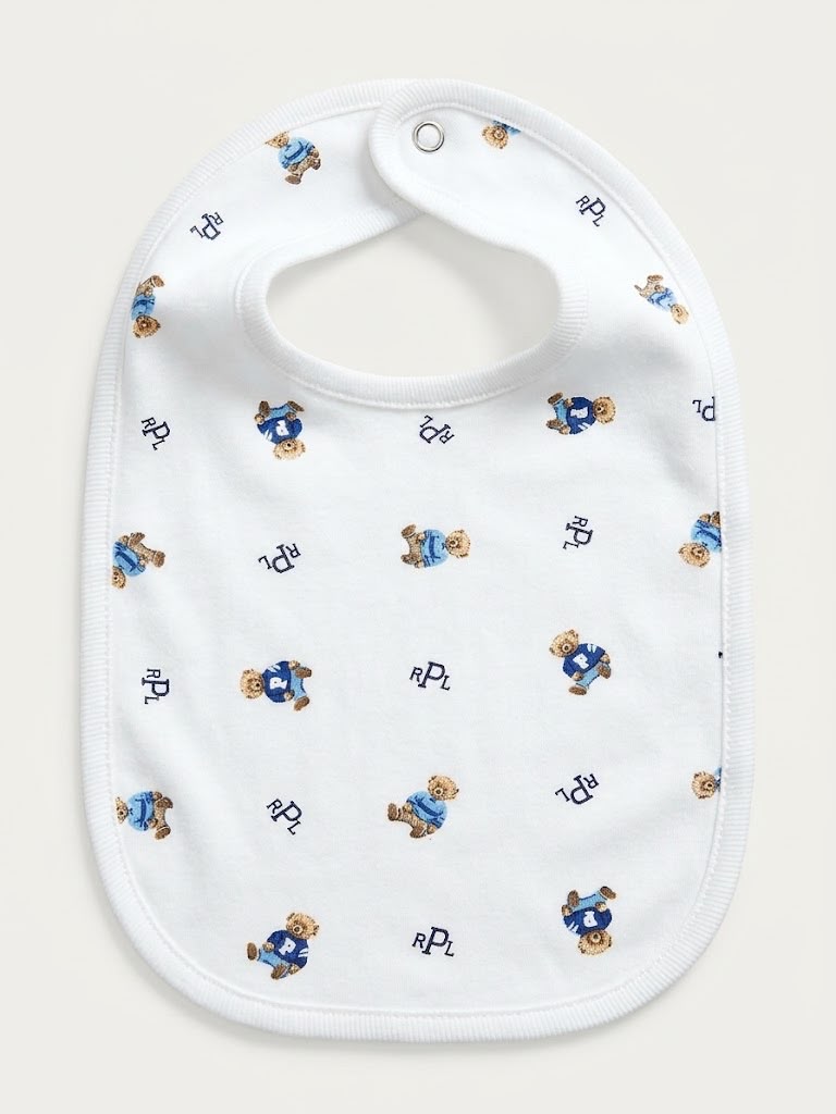 Mono y Babero de Algodón interlock | Polo Bear