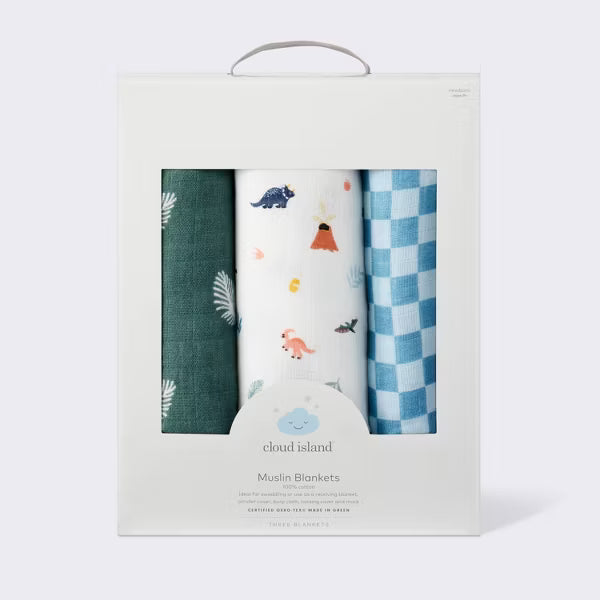 Mantas de Muselina 3 unidades cloudy island | Juguete Sensorial itzy travel