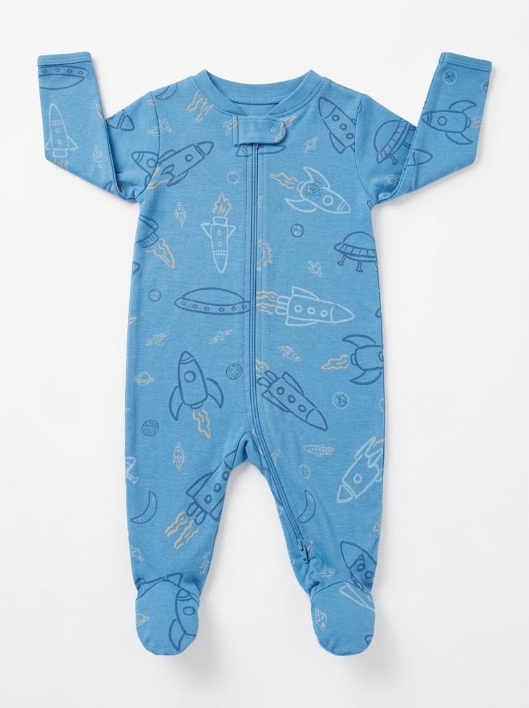 Mameluco Estampado Espacial Babycottons (Azul) | babycotton