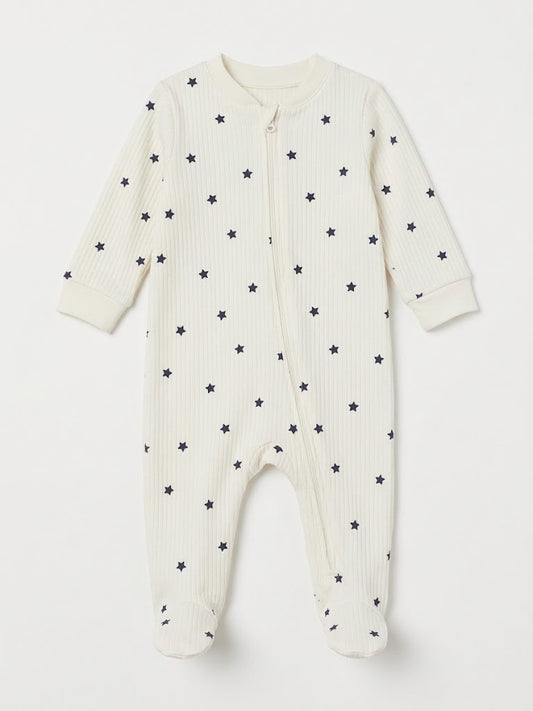 Pack de 2 Pijamas Enteros de Algodón Acanalado (Estrellas / Rayas Marino) | H&M