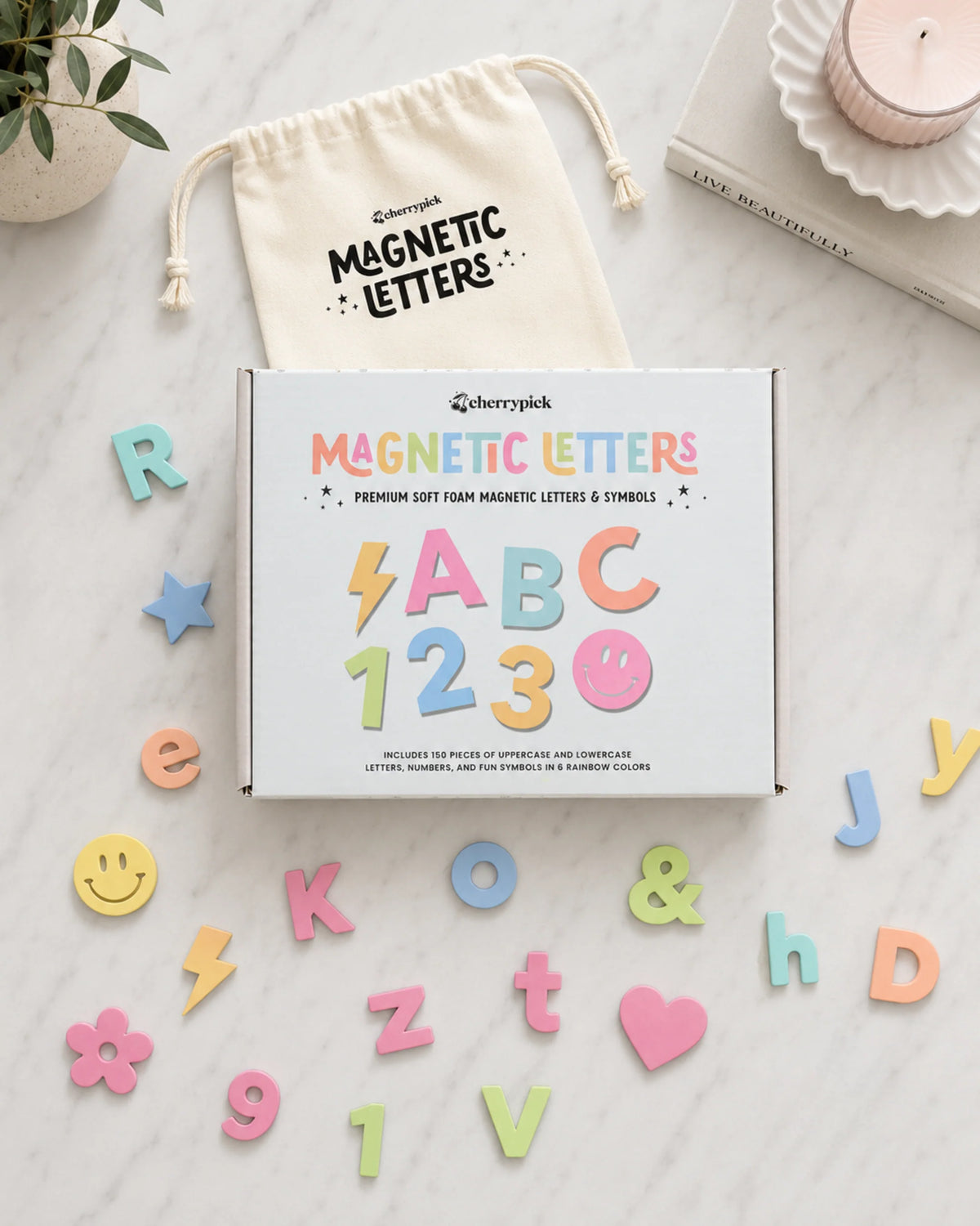 Juego de 150 Letras y Símbolos Magnéticos de Espuma Suave