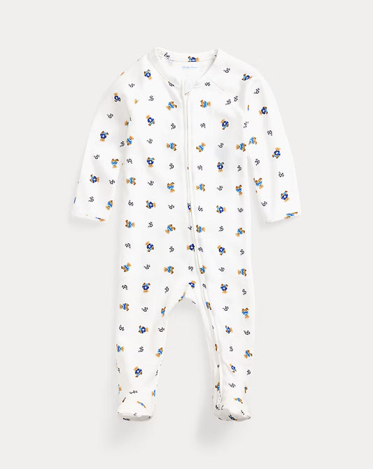 Mono y Babero de Algodón interlock | Polo Bear