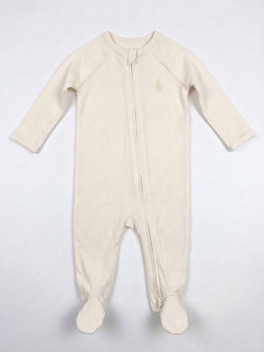 Mameluco con Pies y Cierre Frontal Ralph Lauren | Crema