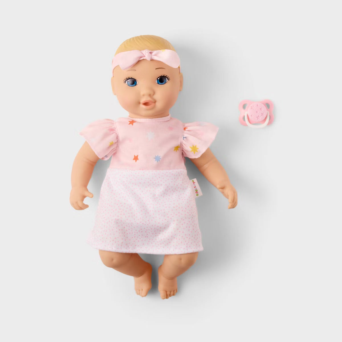 Muñeca bebé de 35,5 cm (14") con cabello rubio y ojos azules - Gigglescape™