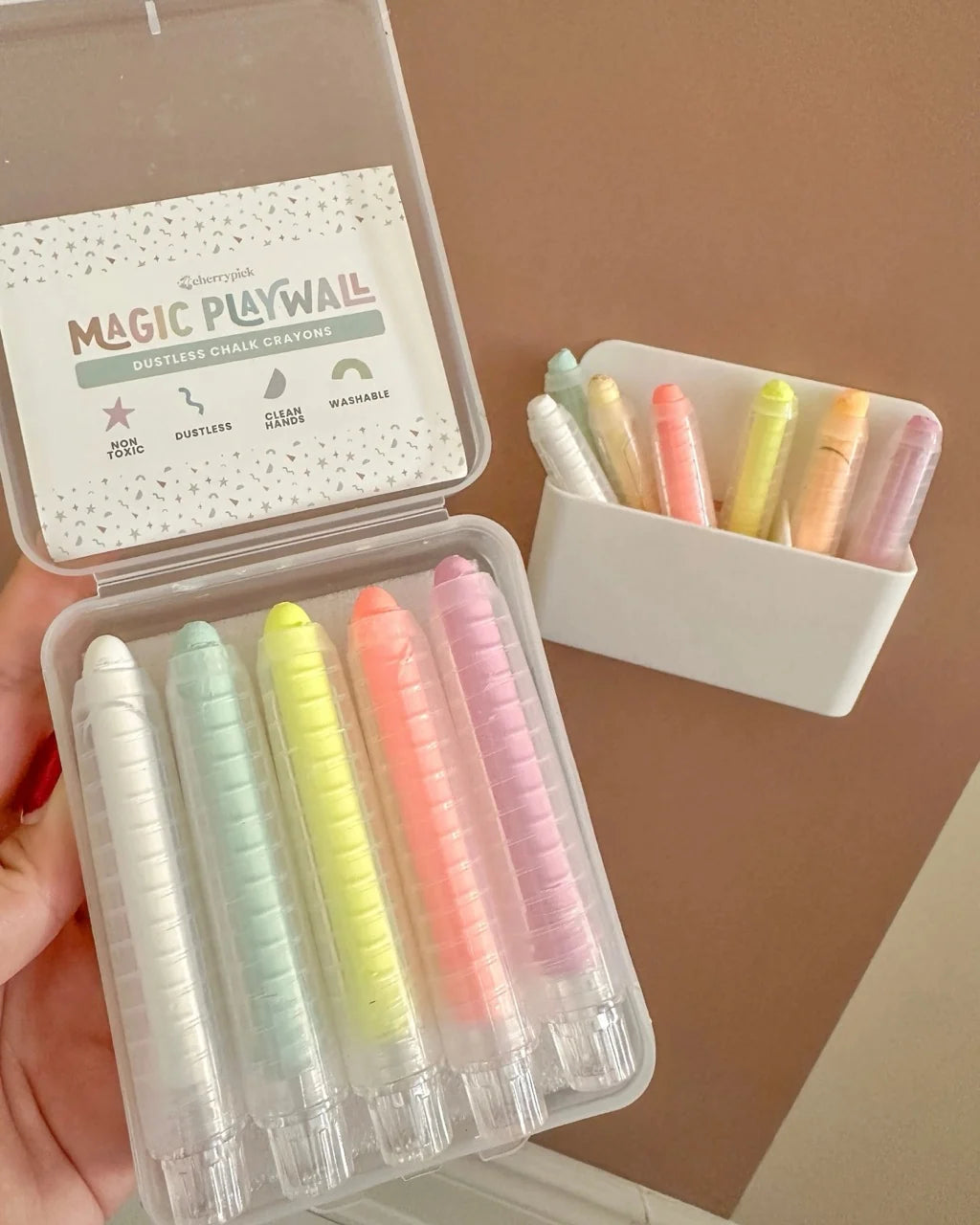 Set de Tizas sin polvo y soporte magnético