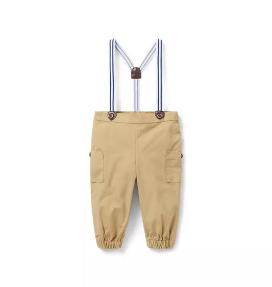 Pantalón de tirantes de lona para bebé | Janie and Jack
