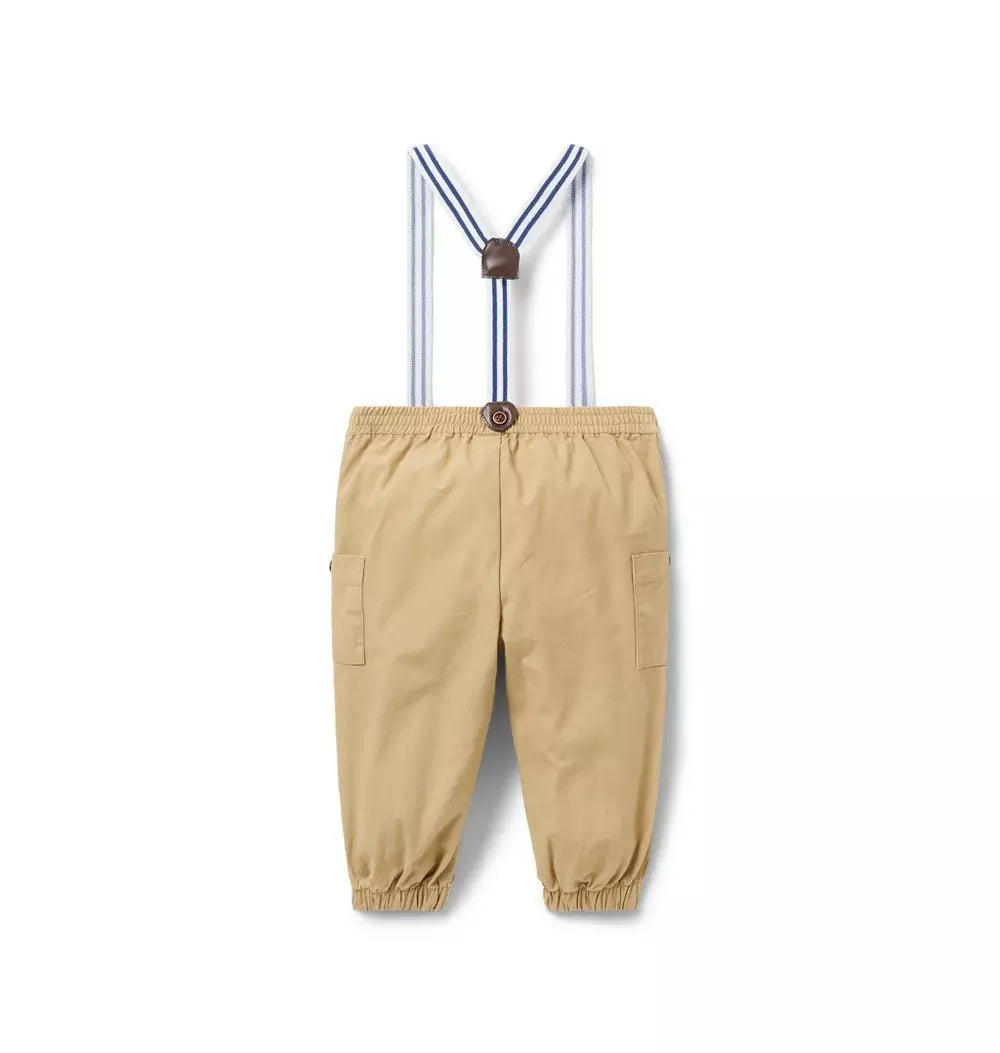 Pantalón de tirantes de lona para bebé | Janie and Jack