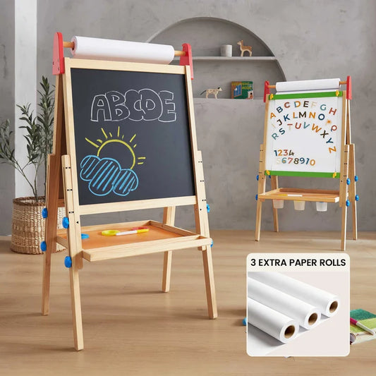 Juego de caballete de arte y rollo de papel 3 en 1 | Tiny Land