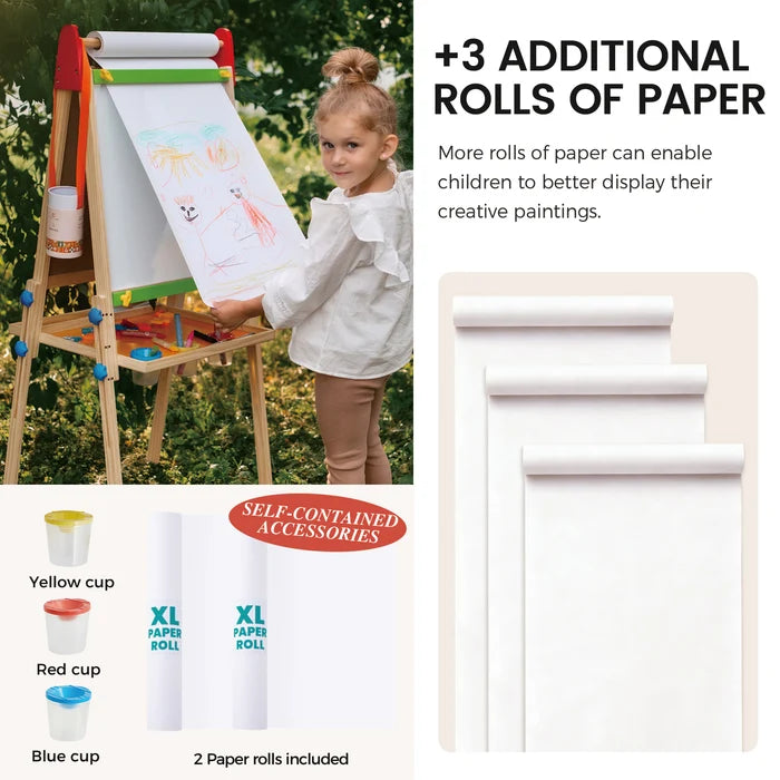 Juego de caballete de arte y rollo de papel 3 en 1 | Tiny Land