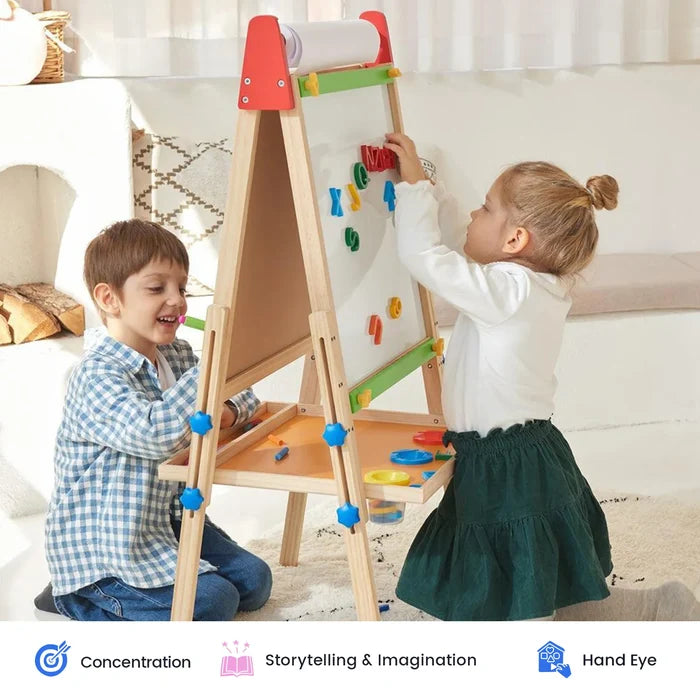 Juego de caballete de arte y rollo de papel 3 en 1 | Tiny Land