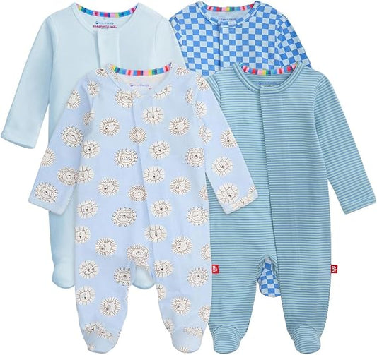 Magnetic Me Cloudstretch - Paquete de 4 pijamas magnéticas para bebé