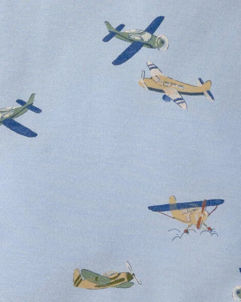 Baby Boy Plane 2-Way Zip PurelySoft Wearable Blanket - Blue | PurelySoft