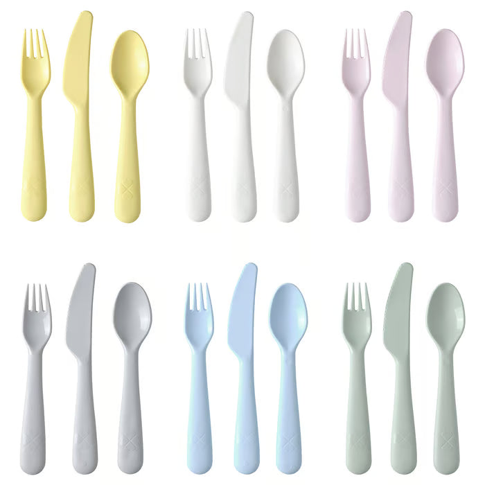 KALAS Cubertería, 18 piezas, colores variados