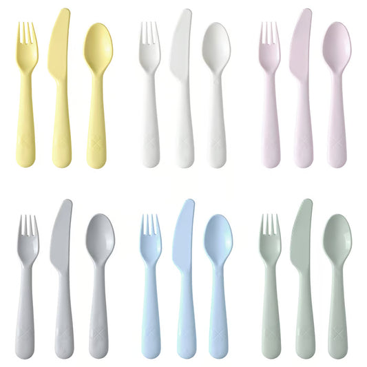 KALAS Cubertería, 18 piezas, colores variados