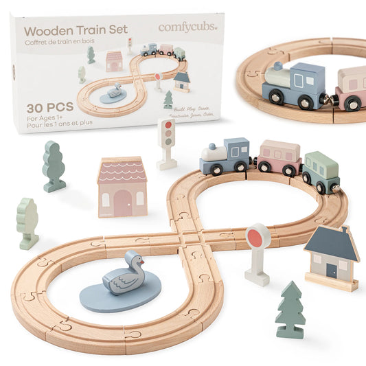 Tren de madera de 30 piezas